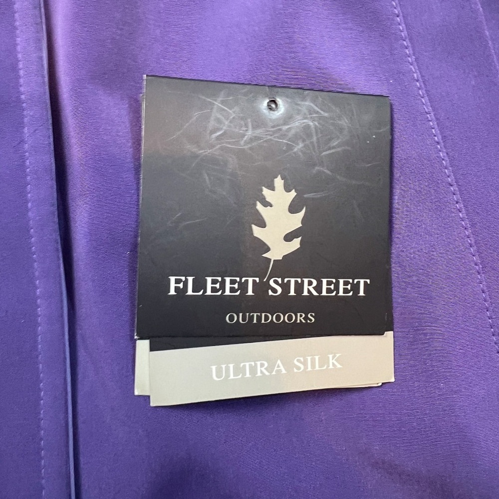 Fleet‎ Street Reversible Jacket Coat  Purple Silk Pockets Button Up Size Large - Picture 9 of 11